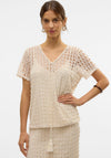 Vero Moda Dylie Crochet Top, Beige
