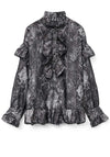 Vero Moda Willa Snake Print Blouse, Black