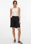 Vero Moda Nethe Linen Blend Long Shorts, Black