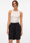 Vero Moda Nethe Linen Blend Long Shorts, Black