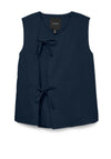 Vero Moda Fea Tie Front Top, Navy