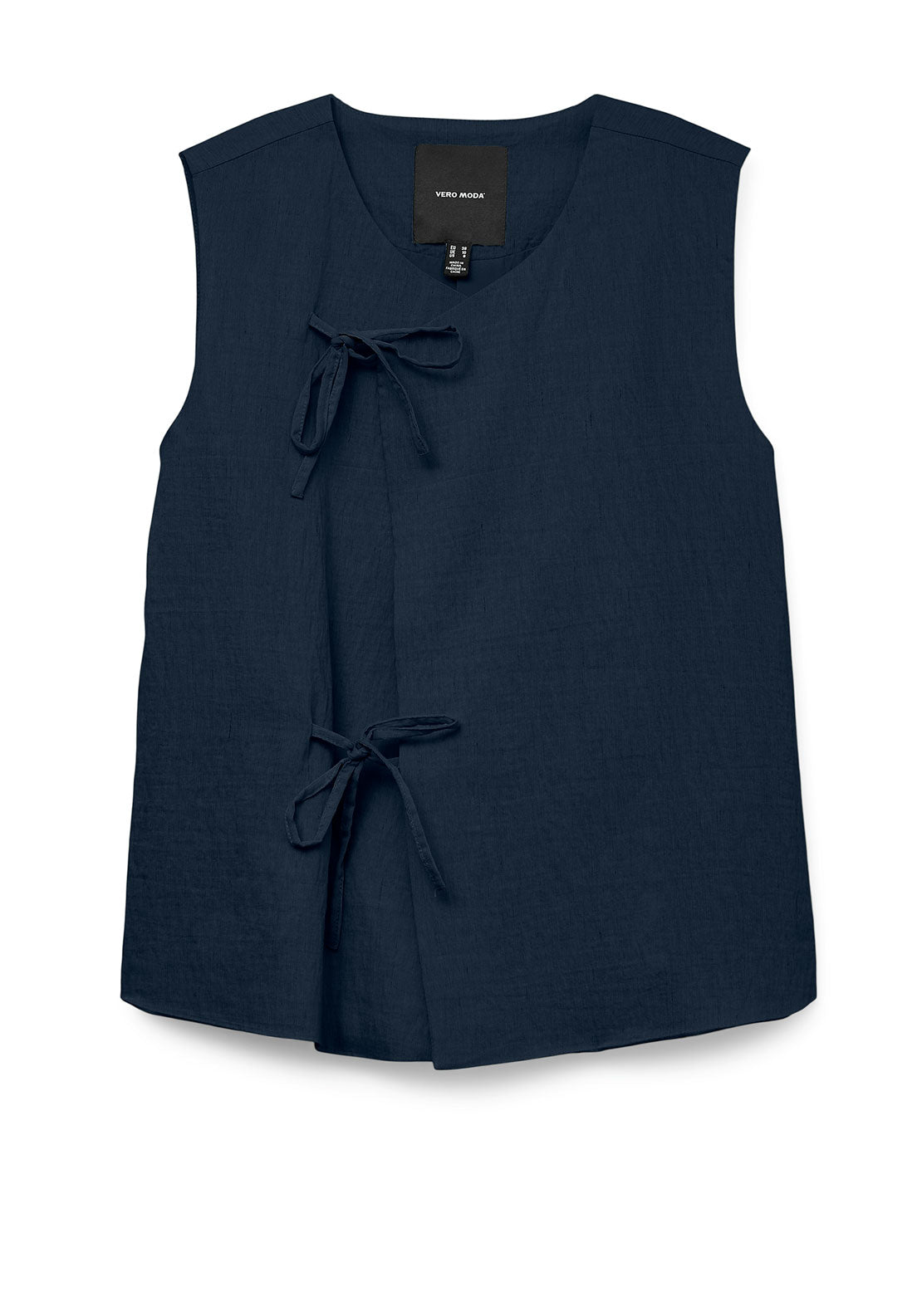 Vero Moda Fea Tie Front Top, Navy