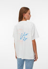 Vero Moda Ciara Oversized Oyster Graphic Print T-Shirt, White