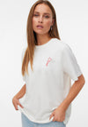 Vero Moda Ciara Oversized Lobster Graphic Print T-Shirt, White