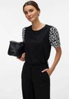 Vero Moda Jasy Crochet Sleeve Top, Black