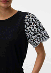 Vero Moda Jasy Crochet Sleeve Top, Black