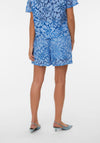 Vero Moda Mikka High Waisted Mesh Floral Shorts, Blue
