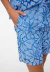 Vero Moda Mikka High Waisted Mesh Floral Shorts, Blue