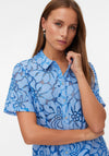 Vero Moda Mesh and Floral Detail Shirt, Blue