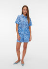 Vero Moda Mesh and Floral Detail Shirt, Blue