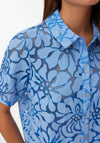 Vero Moda Mesh and Floral Detail Shirt, Blue