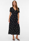 Vero Moda Joan Polka Dot Button Down Dress, Black