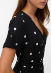 Vero Moda Joan Polka Dot Button Down Dress, Black