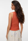Vero Moda Disa Sun Ribbed Vest Top, Orange