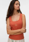 Vero Moda Disa Sun Ribbed Vest Top, Orange