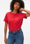 Vero Moda Maja Paulina Floral Print T-Shirt, Red