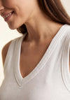 Vero Moda Chloe Basic Deep V-Neck Vest, White