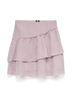 Vero Moda Sabrina High Waisted Flounce Mini Skirt, Purple