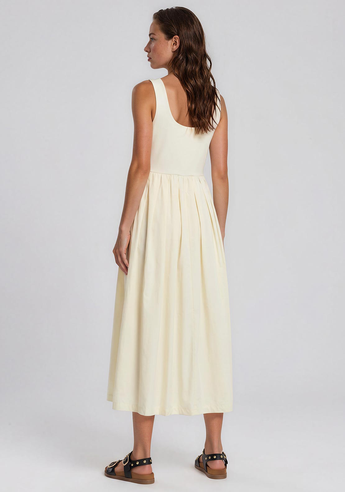 Vero Moda U-Neck A-Line Midi Dress, White