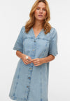 Vero Moda Fonda V Neck Denim Dress, Light Blue