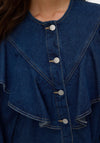 Vero Moda Fia Frill Denim Shirt, Blue