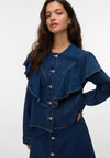 Vero Moda Fia Frill Denim Shirt, Blue