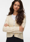 Vero Moda Ava Knit Tie String Cardigan, Beige