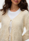 Vero Moda Ava Knit Tie String Cardigan, Beige
