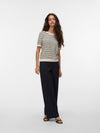 Vero Moda Camelia Knitted T-Shirt, Beige Multi