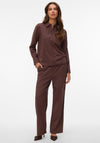 Vero Moda Caia Mid Waist Wide Leg Trousers, Brown