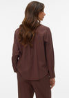 Vero Moda Caia Cotton Linen Mix Shirt, Brown