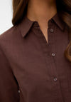 Vero Moda Caia Cotton Linen Mix Shirt, Brown