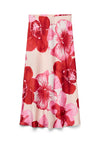 Vero Moda Reba Floral Print High Waisted Midi Skirt, Pink Multi