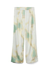 Vero Moda Mandy Grace High Waisted Watercolour Print Trousers, White Multi