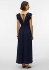 Vero Moda Easy Joy Deep V-Neck Geometric Print Dress, Navy