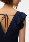 Vero Moda Easy Joy Deep V-Neck Geometric Print Dress, Navy