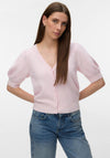 Vero Moda Doffy Balloon Short Sleeve Cardigan, Pink