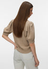 Vero Moda Doffy Balloon Short Sleeve Cardigan, Beige