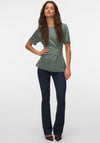 Vero Moda Vira Ruched Gold Hardware Top, Green