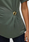 Vero Moda Vira Ruched Gold Hardware Top, Green