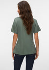 Vero Moda Vira Ruched Gold Hardware Top, Green