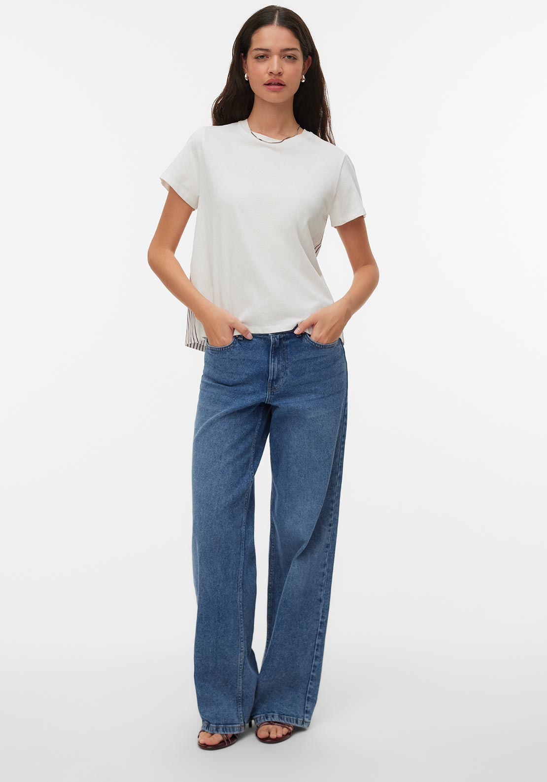 Vero Moda Fie Short Sleeve with Back Print T-Shirt, White
