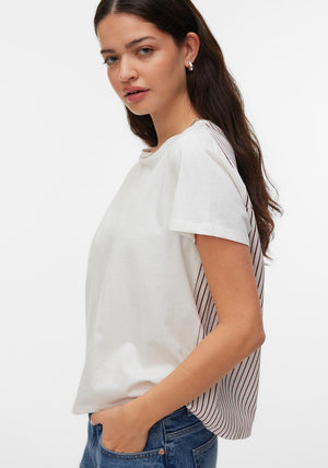 Vero Moda Fie Short Sleeve with Back Print T-Shirt, White