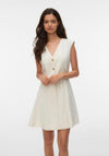 Vero Moda Malle Sleeveless Mini Denim Dress, Cream