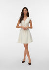 Vero Moda Malle Sleeveless Mini Denim Dress, Cream