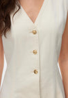 Vero Moda Malle Sleeveless Mini Denim Dress, Cream