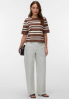 Vero Moda Silje Striped Knit Top, Brown