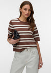 Vero Moda Silje Striped Knit Top, Brown