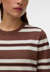 Vero Moda Silje Striped Knit Top, Brown