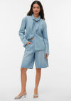 Vero Moda Vionette Denim with Neck Detail Shirt, Medium Blue Denim